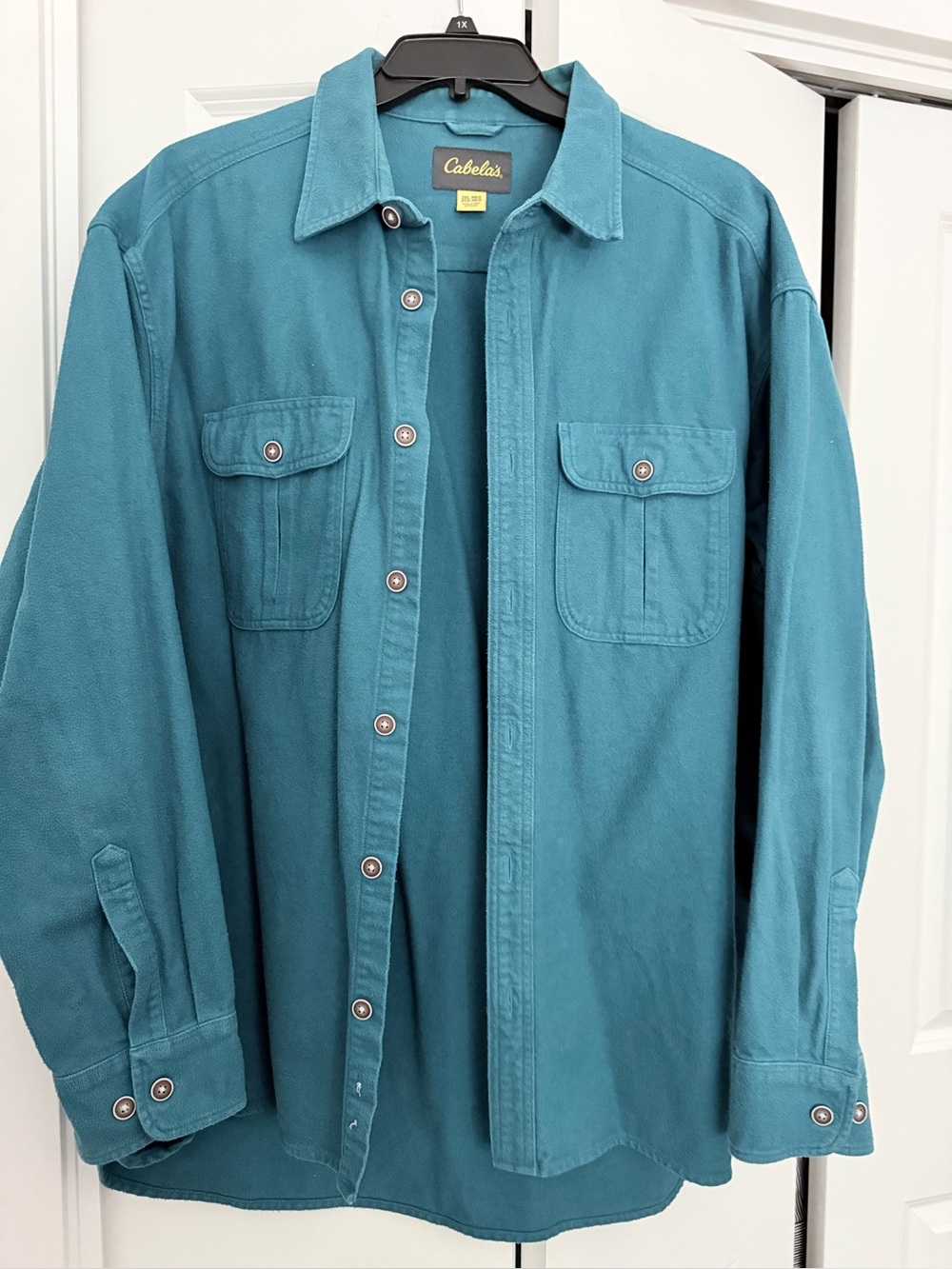Cabela’s Teal Long‑Sleeve Button‑Up Shirt (Size 2XL)